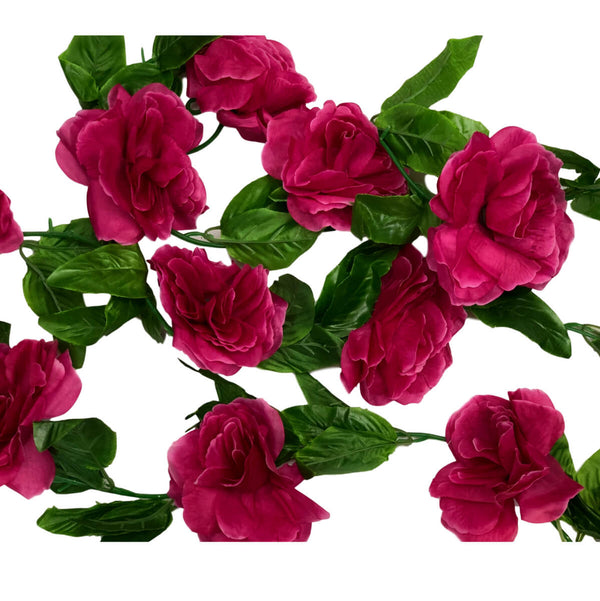 Dark Pink Rose Garland 2.2m