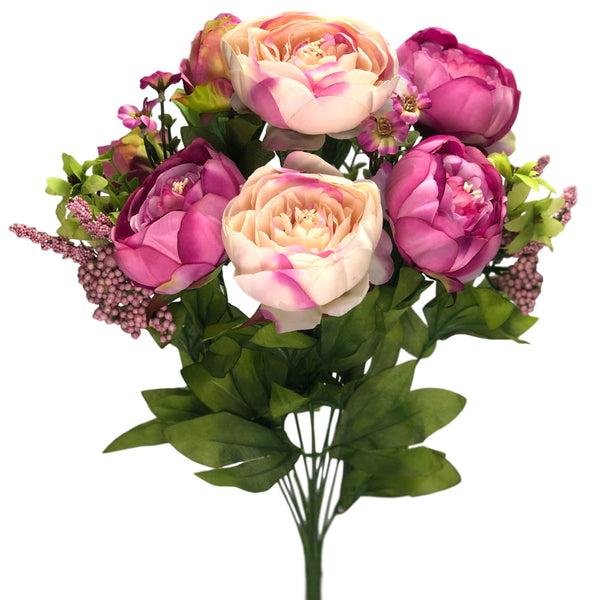 Pink Cabbage Rose Bunch 50cm