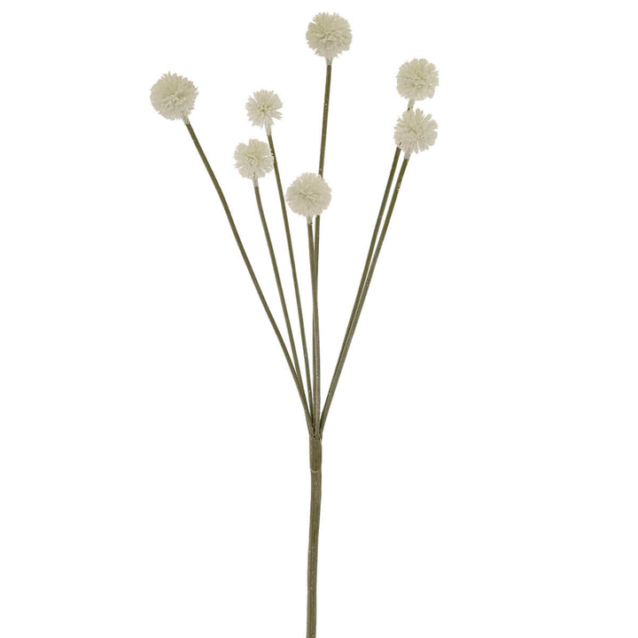 White Artificial Billy Button Spray 75cm