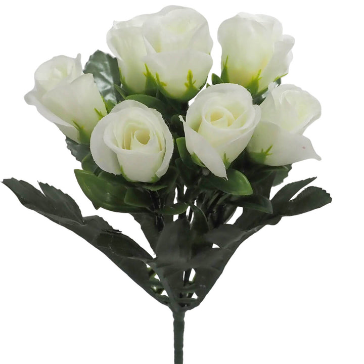 White Leah Rose Bud Bush 27cm