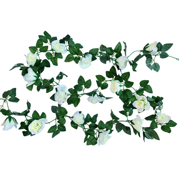 White New Rose Garland 220cm